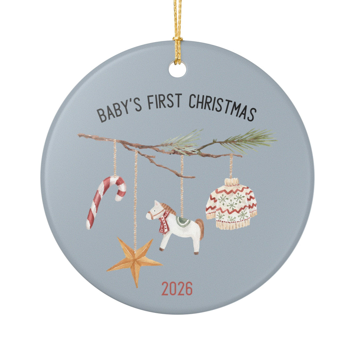 Copy of Baby's First Christmas Girl Watercolor Mobile