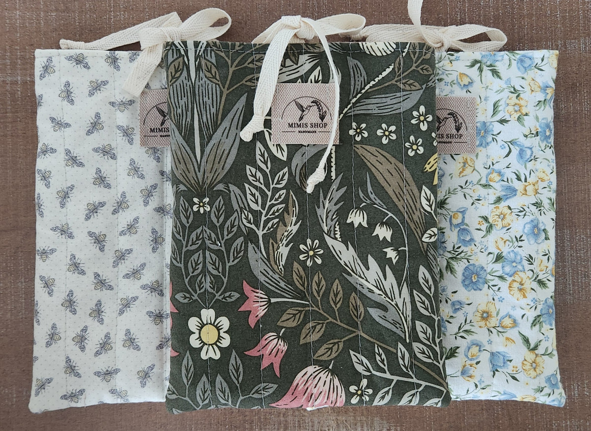 Floral Yellow & Blue Quilted E-Reader Sleeve Bag