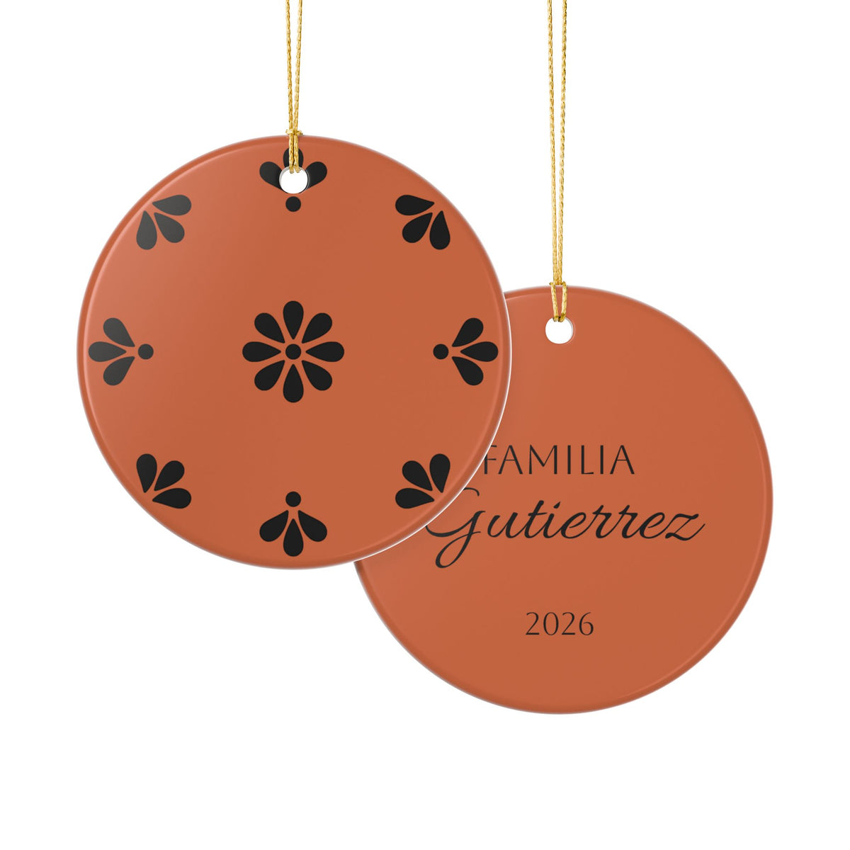 Personalized Mexican Barro Pintado Style2 - Ceramic Double Sided Ornament