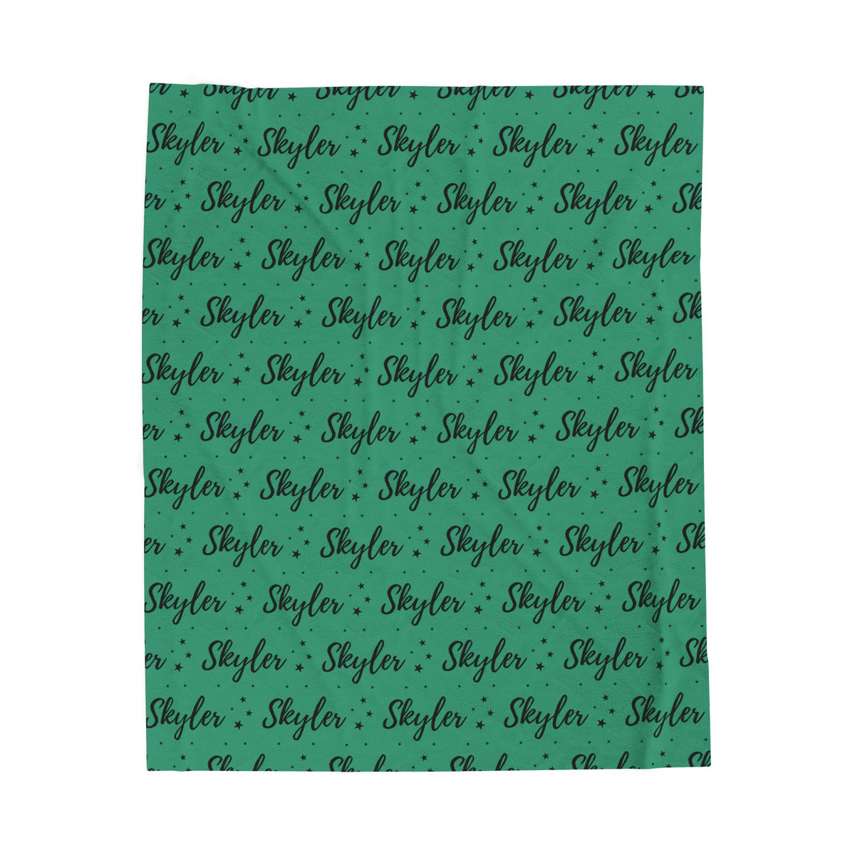 Teal Stars Personalized Name Velveteen Plush Blanket