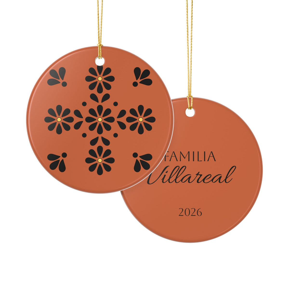 Personalized Mexican Barro Pintado Style1 - Ceramic Double Sided Ornament