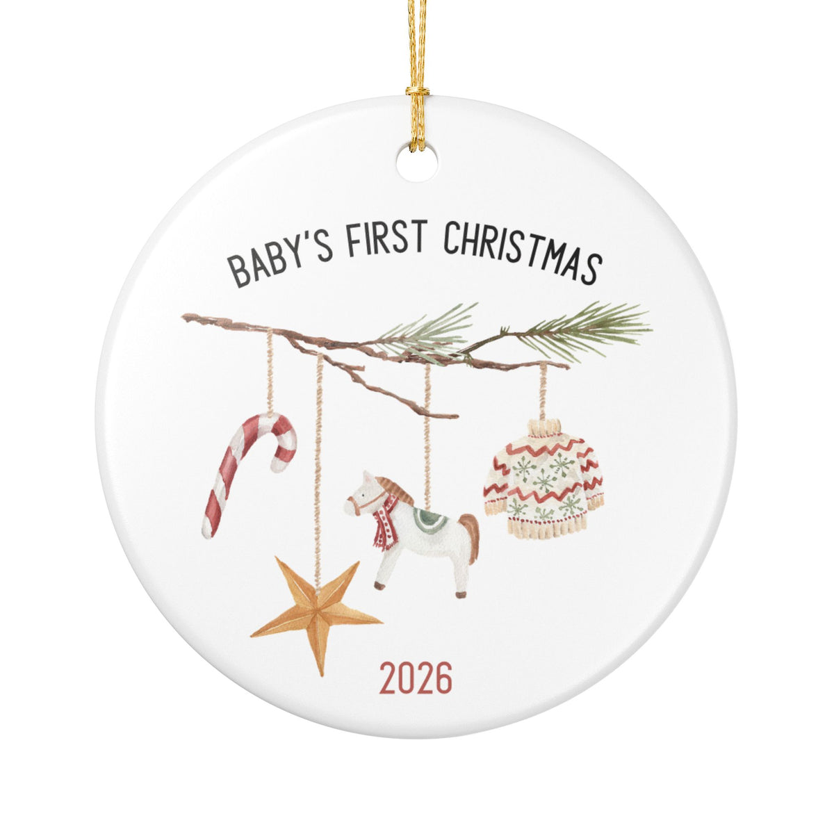Baby's First Christmas Watercolor Mobile