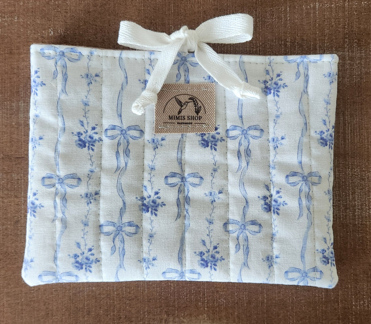 Blue Coquette Quilted E-Reader Sleeve Bag