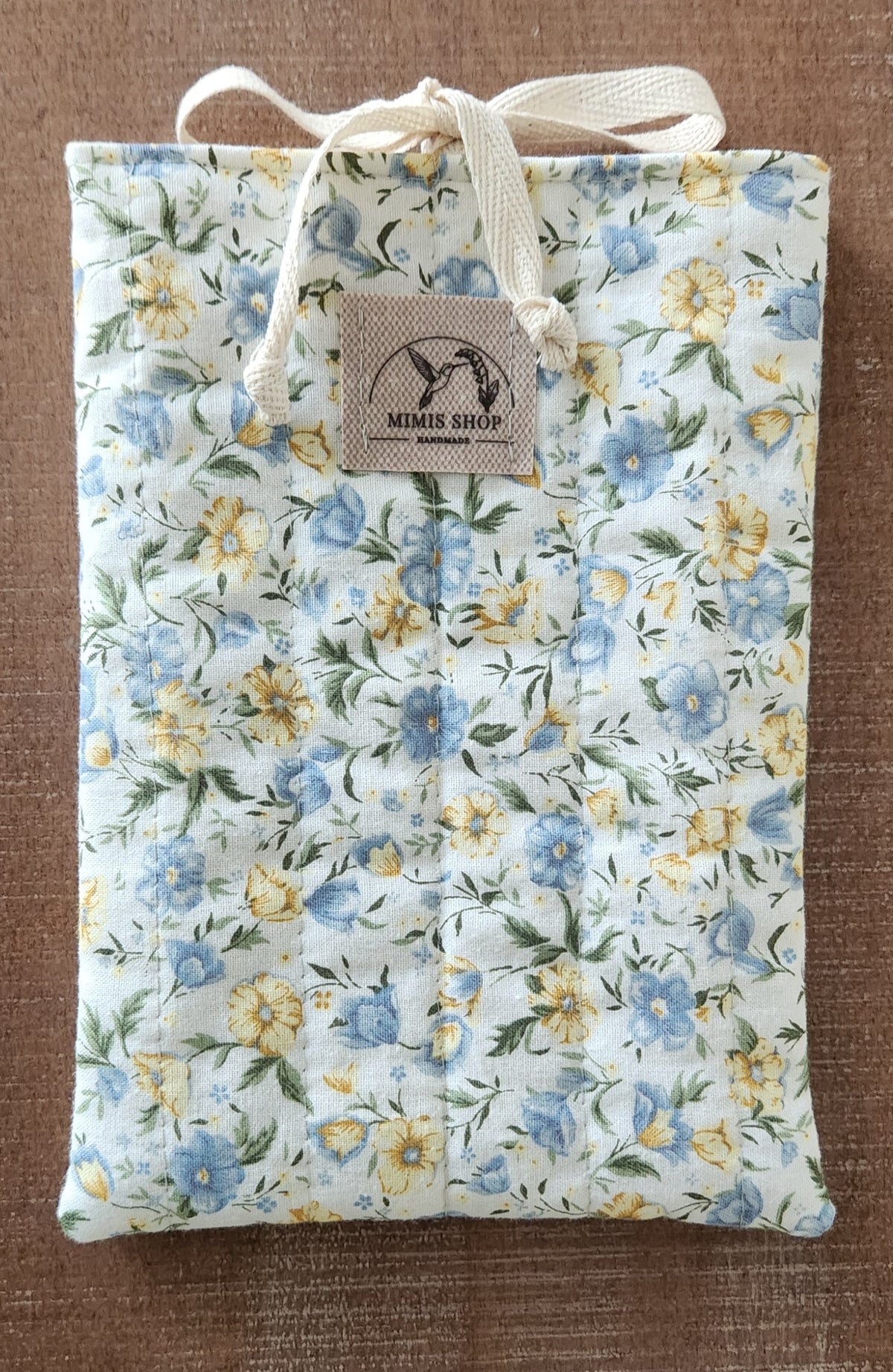 Floral Yellow & Blue Quilted E-Reader Sleeve Bag