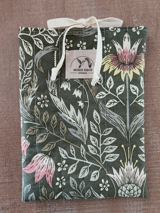 Floral Green Quilted E-Reader Sleeve Bag