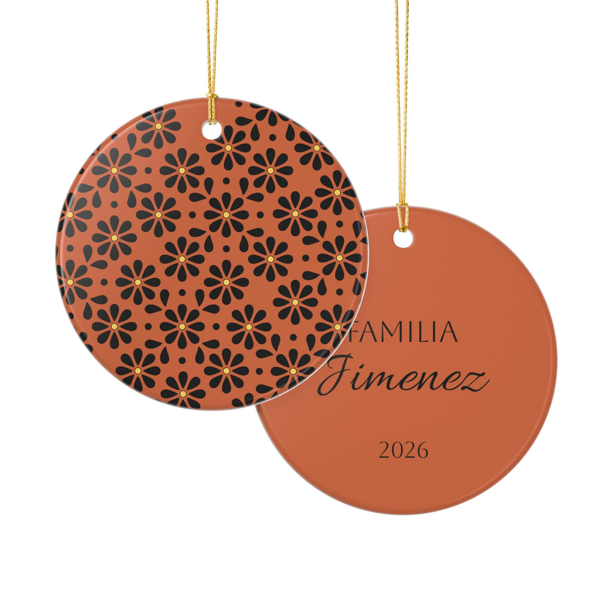 Personalized Mexican Barro Pintado Style5 - Ceramic Double Sided Ornament
