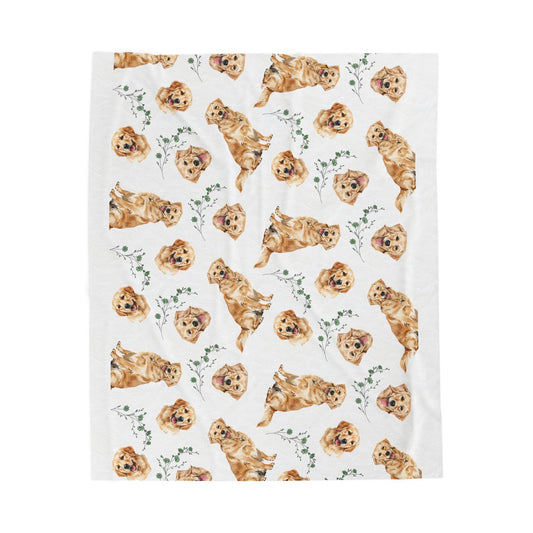 Golden Retriever Velveteen Plush Blanket
