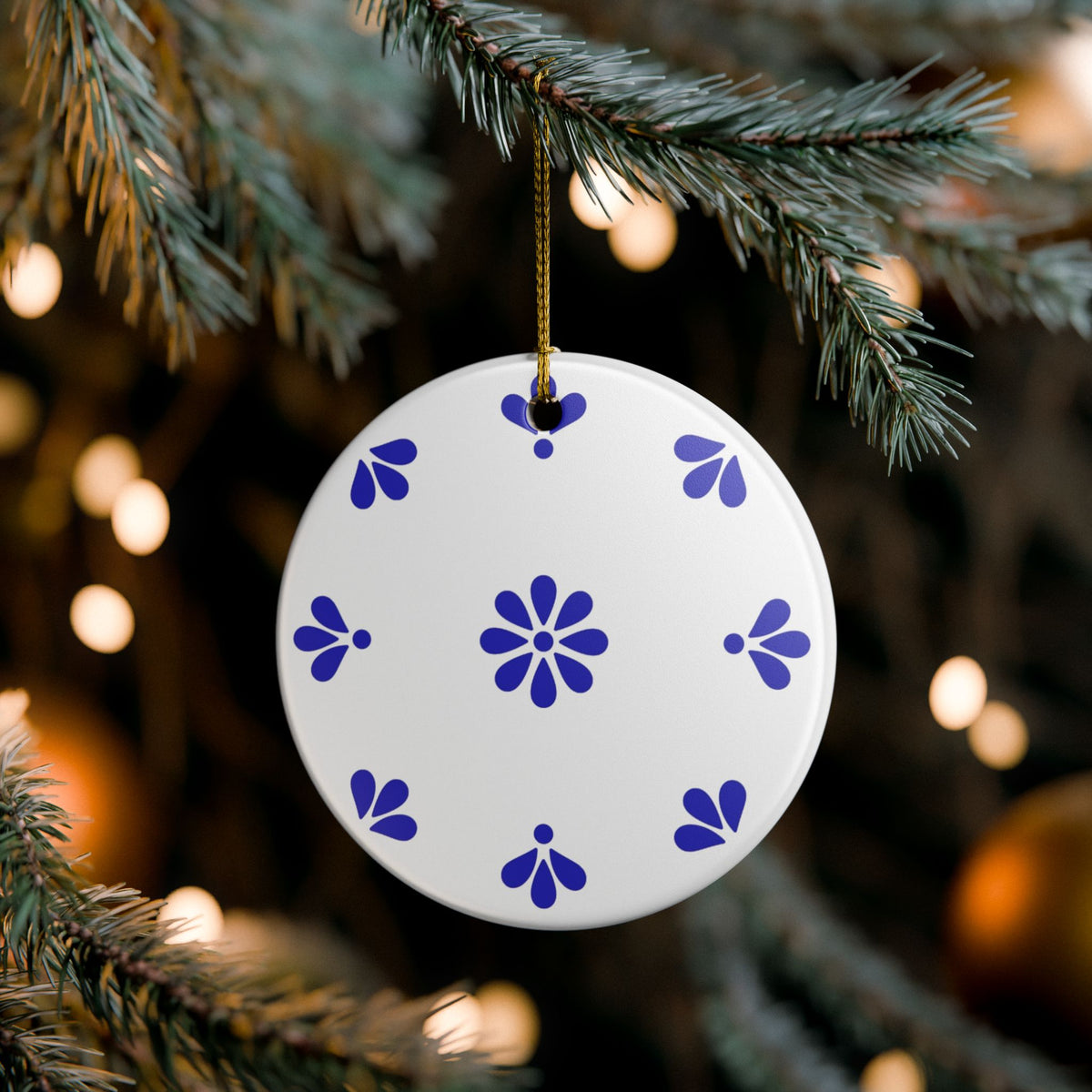 Personalized Mexican Talavera Style2 - Ceramic Double Sided Ornament
