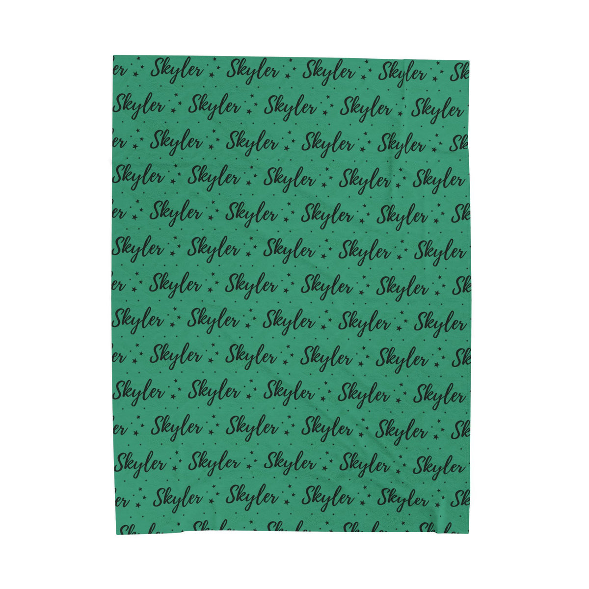 Teal Stars Personalized Name Velveteen Plush Blanket