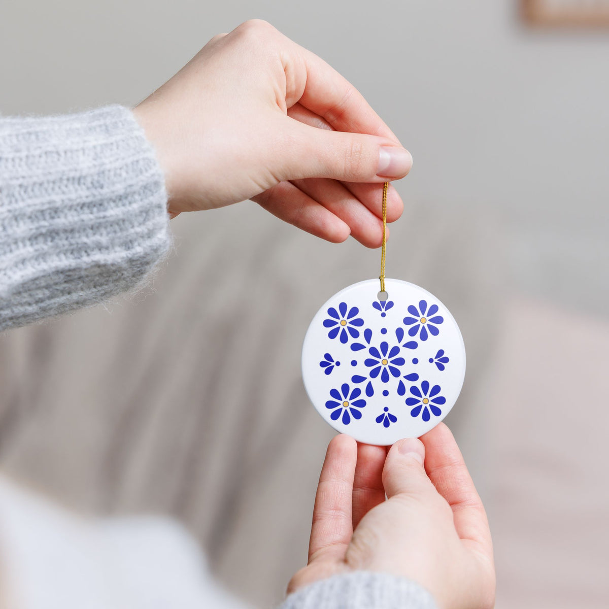 Personalized Mexican Talavera Style4 - Ceramic Double Sided Ornament