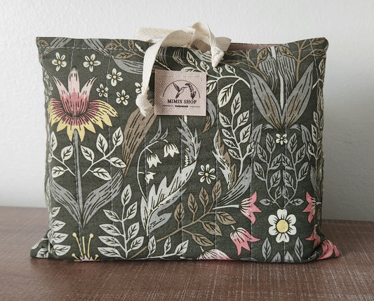 Floral Green Quilted Book/Bible Sleeve Bag