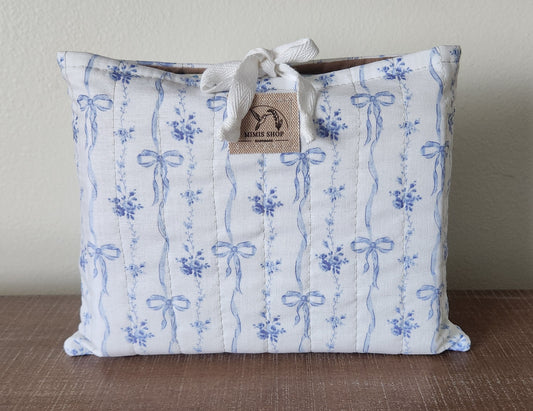Blue Coquette Quilted Book/Bible Sleeve Bag