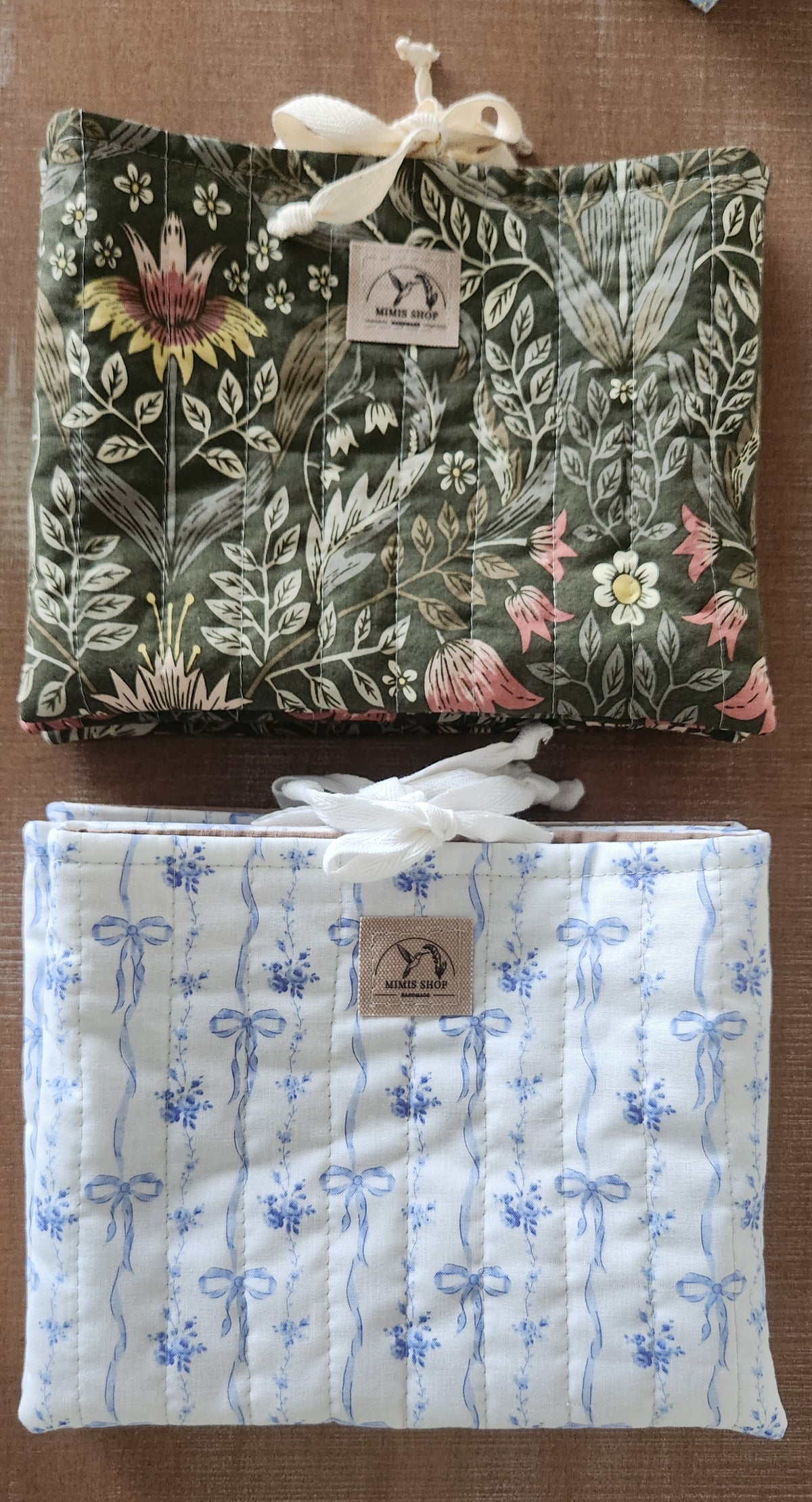 Floral Green Quilted Book/Bible Sleeve Bag